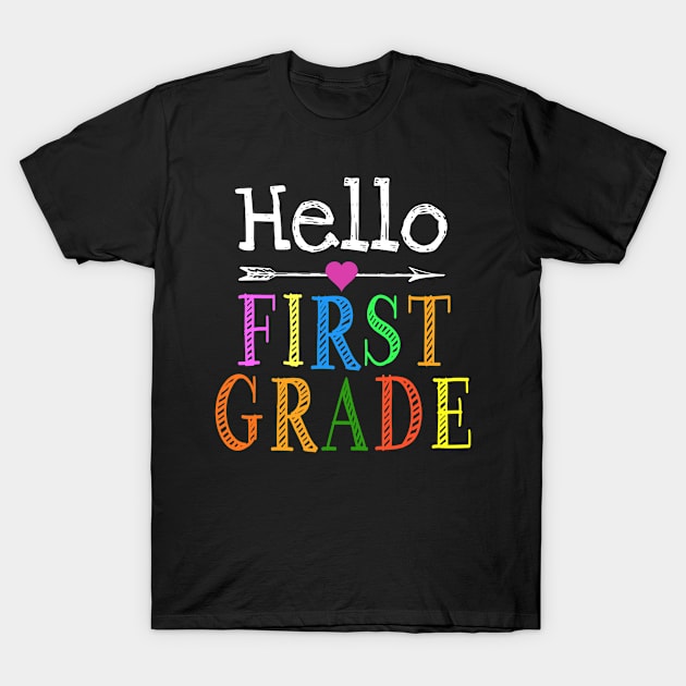 Hello 1st Grade First Day Of Back To School Teacher Student T-Shirt by Ortizhw